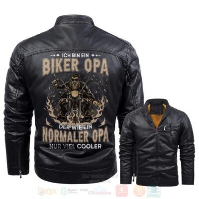 Ich Bin Ein Biker Opa Trend Fleece Leather Jacket CFLJ005