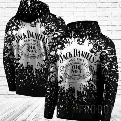 JD Old Time Old No.7 Brand Splash Unisex 3D Hoodie - Black TSH643