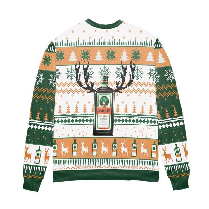 Jagermeister Reindeer Pattern Ugly Christmas Sweater Let the colors