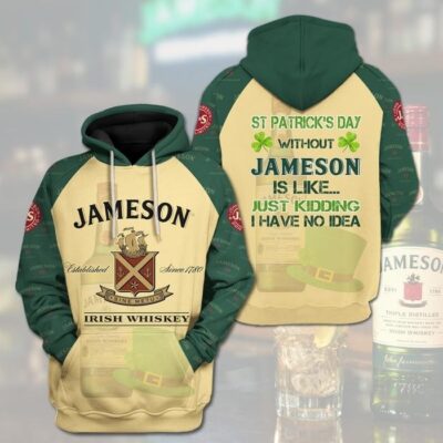 Jameson Irish Whiskey St. Patrick's Day Unisex 3D Hoodie - Yellow TSH621