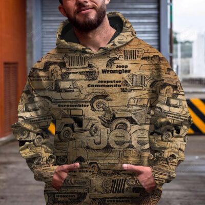 Jeep Car Pattern Unisex 3D Hoodie TSH805