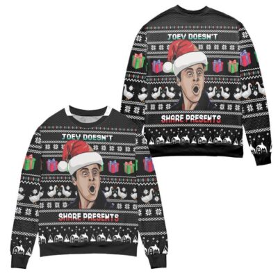 Joey Doesn't Share Present Friends Ugly Christmas Sweater