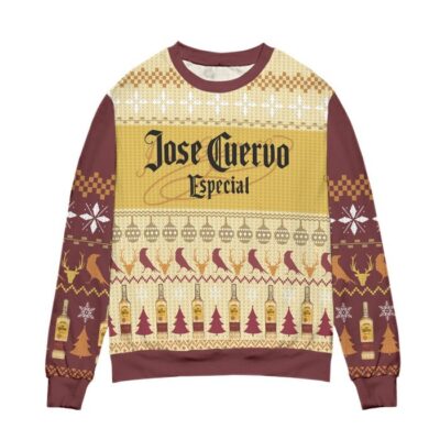 Jose Cuervo Especial Pine Tree Pattern Ugly Christmas Sweater 1 Jose Cuervo Especial Pine Tree Pattern Ugly Christmas Sweater 1