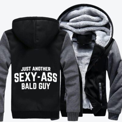 Just Another Sexy Bald Guy Fathers Day Fleece Zip Hoodie Jacket 2
