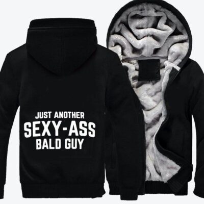 Just Another Sexy Bald Guy Fathers Day Fleece Zip Hoodie Jacket 3