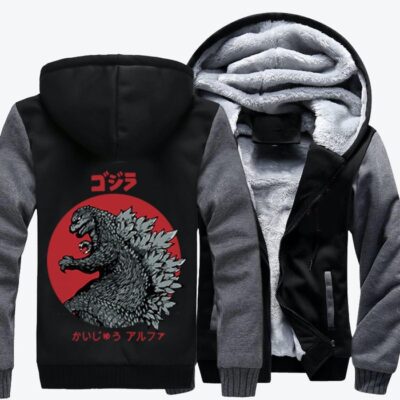 Kaiju Alpha Godzilla Fleece Zip Hoodie Jacket 2
