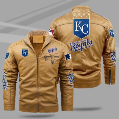 Kansas City Royals Fleece Leather Jacket CFLJ034 2