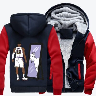 LeBron James Mirror GOAT Basketball Fleece Zip Hoodie Jacket 1