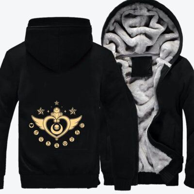 Logo Sailor Moon Fleece Zip Hoodie Jacket 3