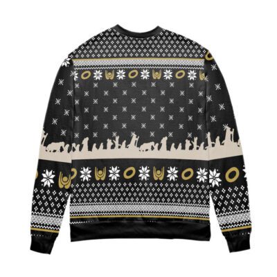 Lord Of The Rings Journeys In Middle Earth Ugly Christmas Sweater Black 2