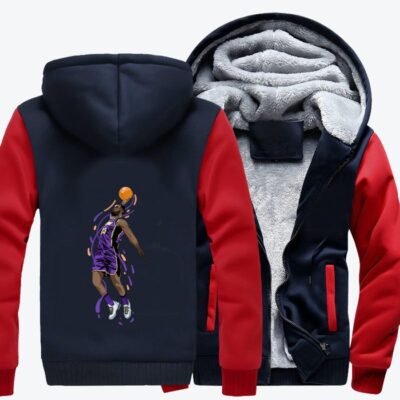Los Angeles Lakers James Basketball Fleece Zip Hoodie Jacket 1