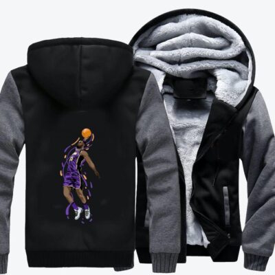 Los Angeles Lakers James Basketball Fleece Zip Hoodie Jacket 2
