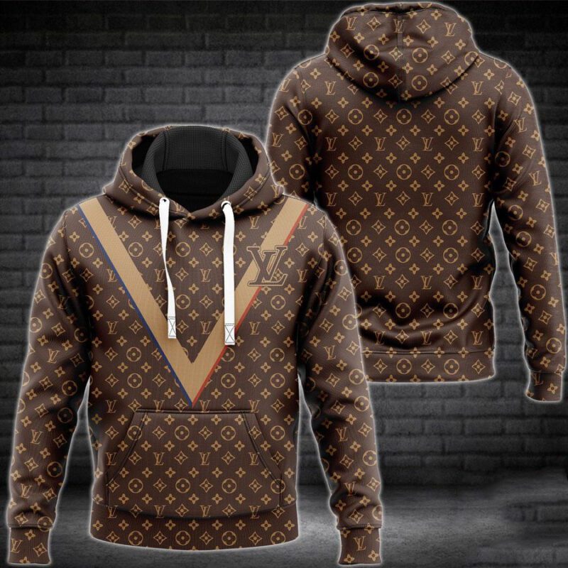 Louis Vuitton Brown Unisex Hoodie For Men Women LV Luxury NH219