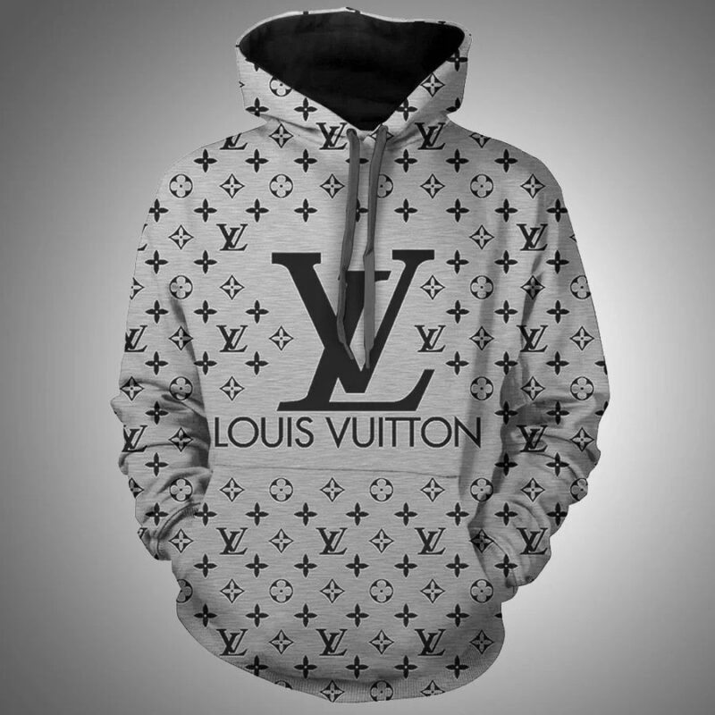 Louis Vuitton Grey Unisex Hoodie For Men Women Luxury Pullover LV NH041