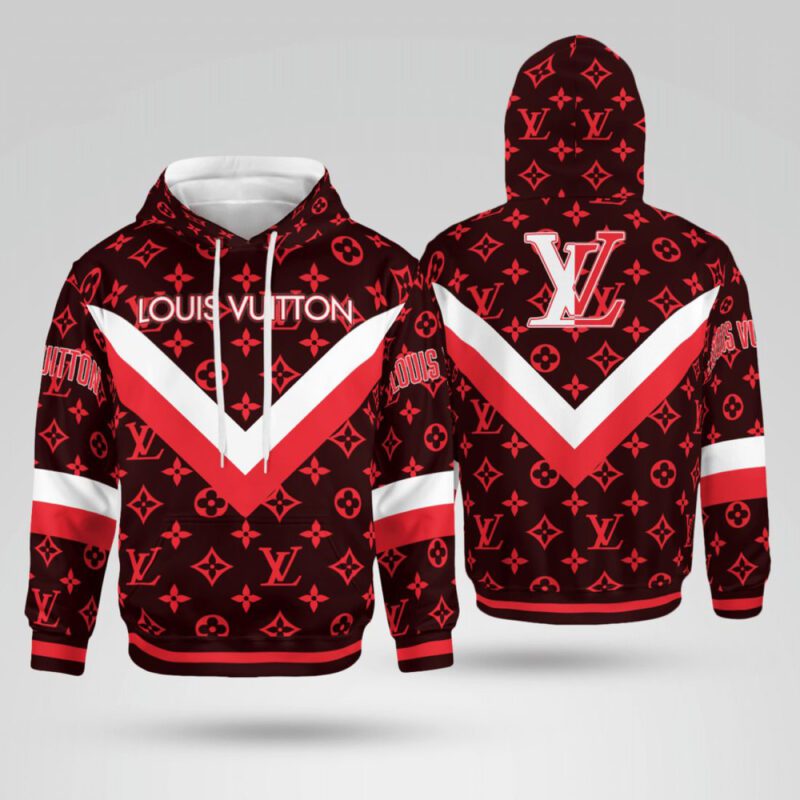 Louis Vuitton Red Unisex Hoodie For Men Women LV Luxury Pullover NH172