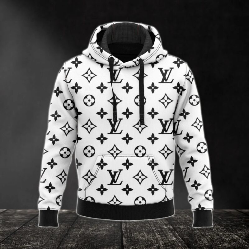 Louis Vuitton White Unisex Hoodie For Men Women LV Luxury Pullover NH334