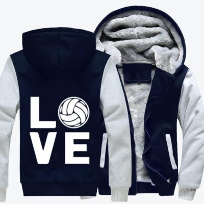 Love Volleyball Volleyball Fleece Zip Hoodie Jacket