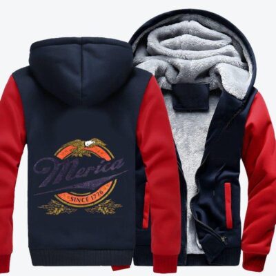 Merica Since 1776 Independence Day Fleece Zip Hoodie Jacket 1