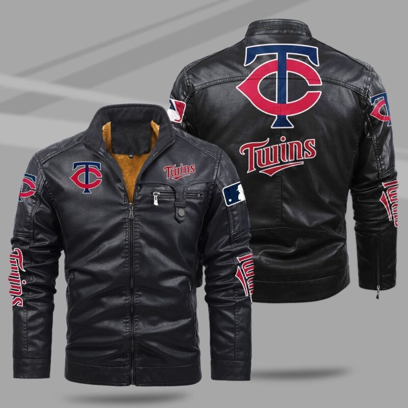 Minnesota Twins Fleece Leather Jacket CFLJ018