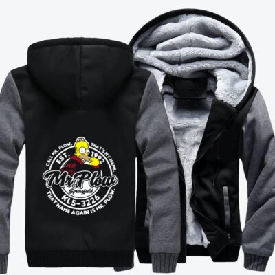 Mr Plow KL5 3226 The Simpsons Fleece Zip Hoodie Jacket 2