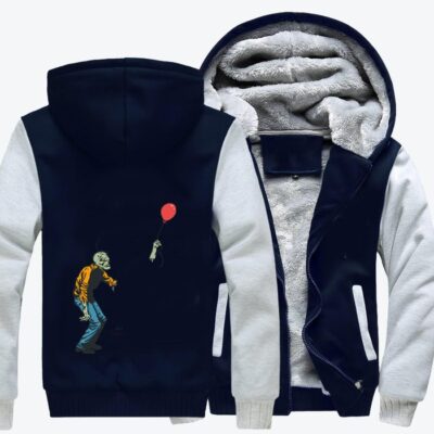 Mr. Zombie's Balloons Fly Away Zombie Fleece Zip Hoodie Jacket
