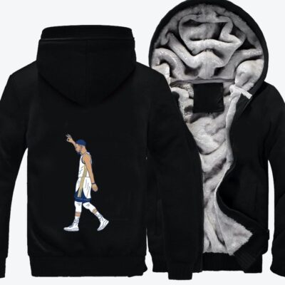 NBA Star Stephen Curry Basketball Fleece Zip Hoodie Jacket 3