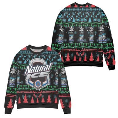 Natural Ice Beer Logo Christmas Pattern Ugly Christmas Sweater