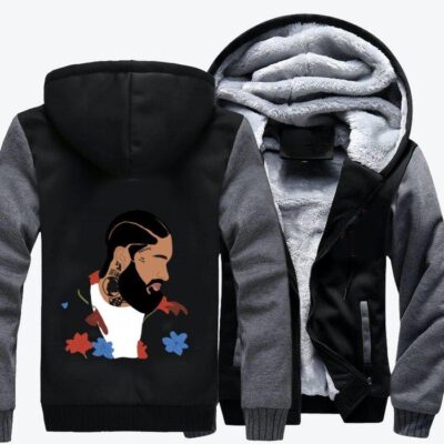 Nipsey Hussle And Flowers Hip hop Fleece Zip Hoodie Jacket 2