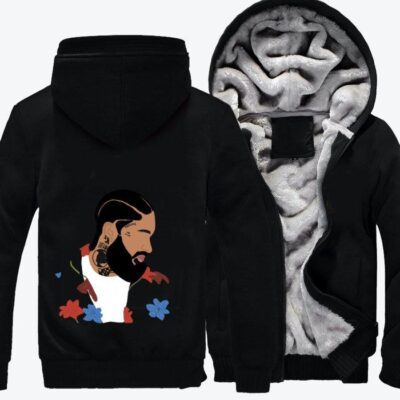 Nipsey Hussle And Flowers Hip hop Fleece Zip Hoodie Jacket 3