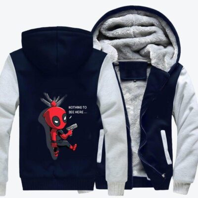 Nothing To See Here Deadpool Fleece Zip Hoodie Jacket