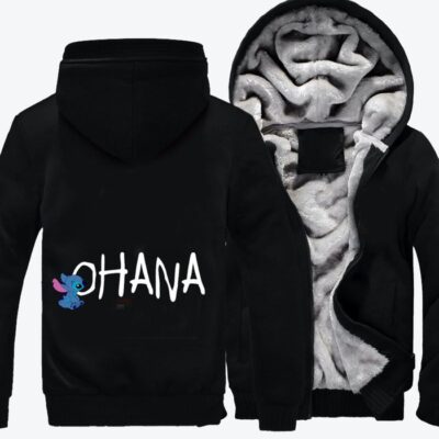 Ohana Lilo and Stitch Fleece Zip Hoodie Jacket 3