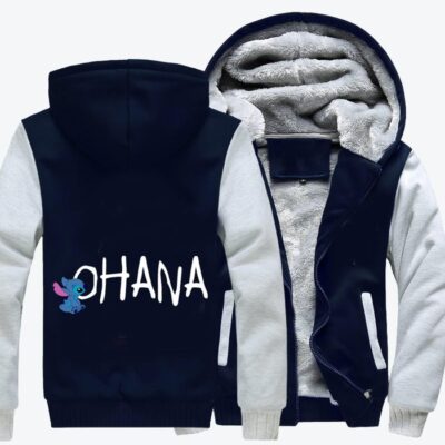 Ohana Lilo and Stitch Fleece Zip Hoodie Jacket