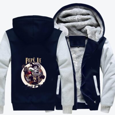 Pepe Le Pew Pew Looney Tunes Fleece Zip Hoodie Jacket