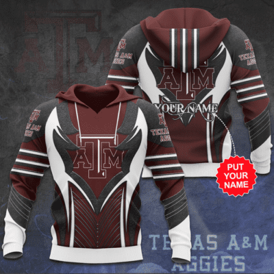 Personalized Texas A&M Aggies 3D Unisex Hoodie - Gray Brown TSH338