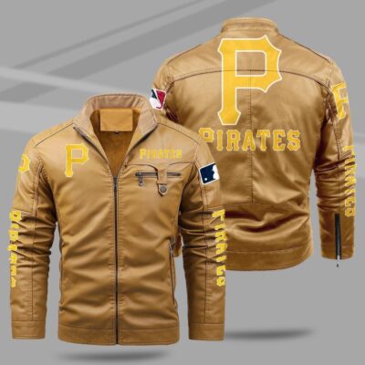 Pittsburgh Pirates Fleece Leather Jacket CFLJ032 2