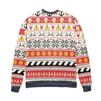 Pontoon Captain May Contain Alcohol Christmas Pattern Ugly Christmas Sweater 2