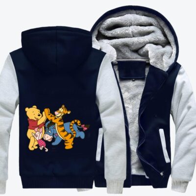 Pooh And Tigger Playing With Friends Winnie the Pooh Fleece Zip Hoodie Jacket
