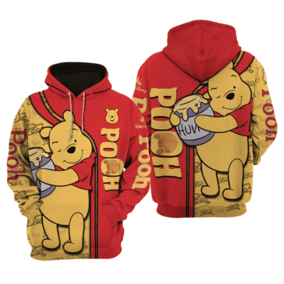 Pooh Costume Disney Winnie The Pooh Unisex 3D Hoodie TSH030