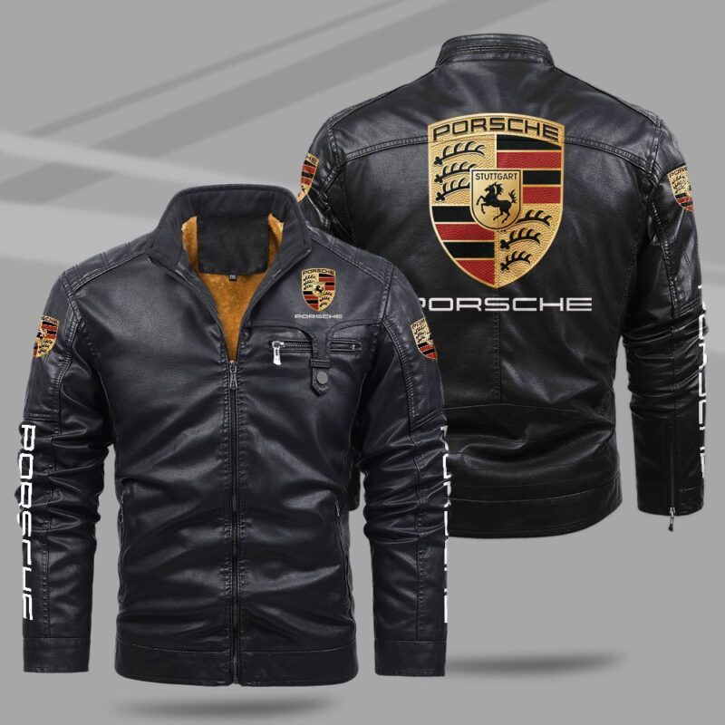 Porsche Fleece Leather Jacket TFLJ043