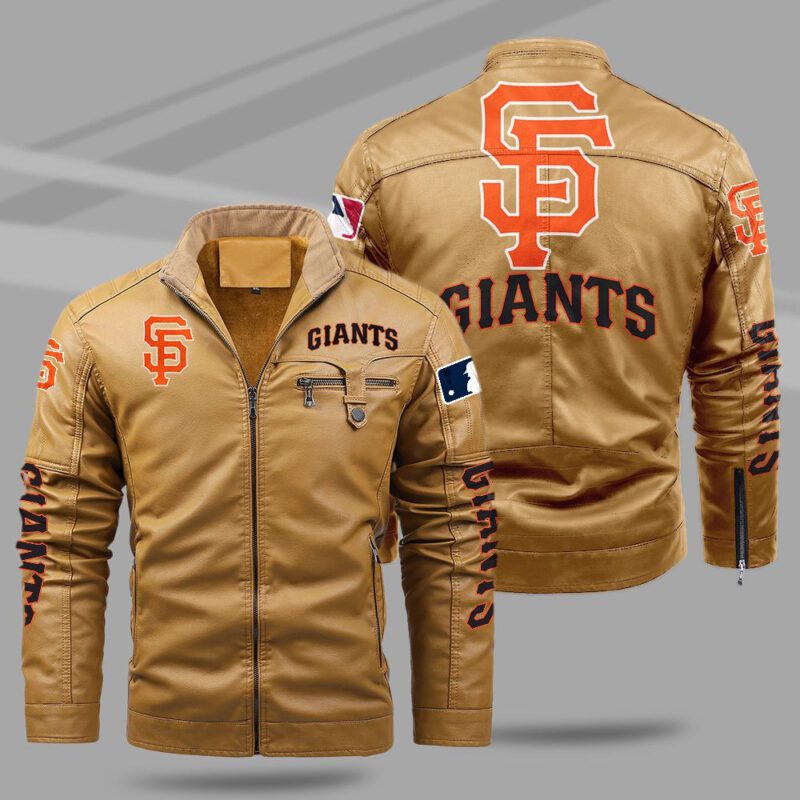 San Francisco Giants Fleece Leather Jacket CFLJ030