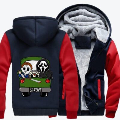 Scream Killer Is Coming Horror Film Fleece Zip Hoodie Jacket 1