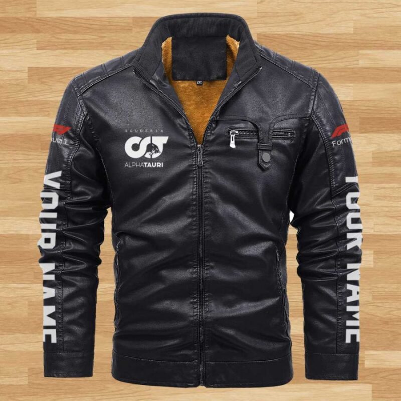 Scuderia Alphatauri Ver1 Personalized Fleece Leather Jacket CFLJ015