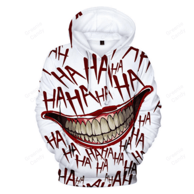 Smiling Mouth Hahahaha Unisex 3D Hoodie - White TSH608