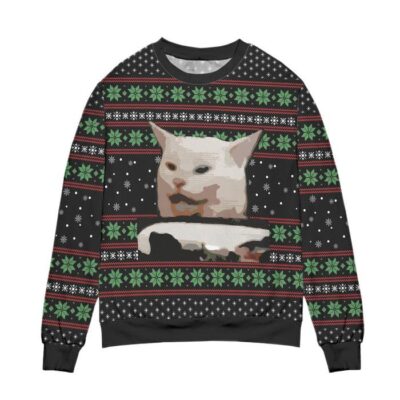 Smudge The Cat Ugly Christmas Sweater 1