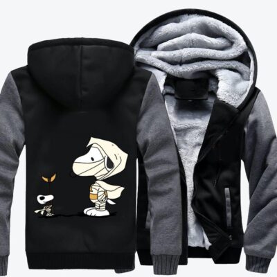 Snoopy Cosplays As Moonlight Knight Snoopy Fleece Zip Hoodie Jacket 2