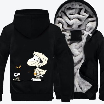 Snoopy Cosplays As Moonlight Knight Snoopy Fleece Zip Hoodie Jacket 3