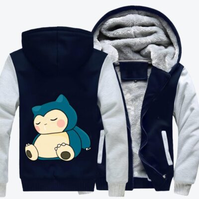 Snorlax Drooling In Sleep Pokemon Fleece Zip Hoodie Jacket