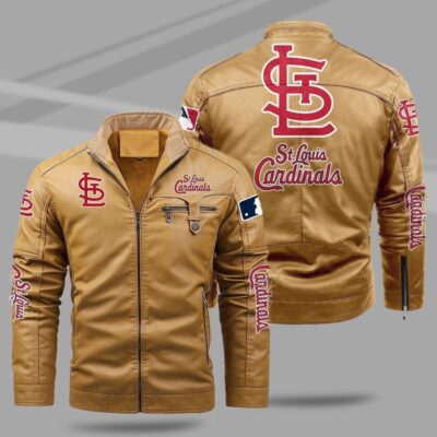 St Louis Cardinals Fleece Leather Jacket CFLJ028