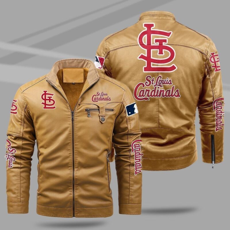 St Louis Cardinals Fleece Leather Jacket CFLJ028