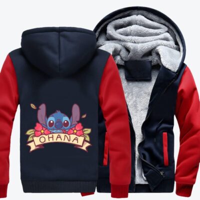 Stitch Has Ohana In Hawaii Lilo and Stitch Fleece Zip Hoodie Jacket 1